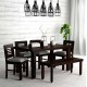  Sheesham Wood 6 Seater Dining Table | Dining Room Furniture | 4 Chairs with Cushion & 1 Bench