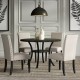 4 Seater Dining Set with 4 Cushioned Chairs and Round Dining Table