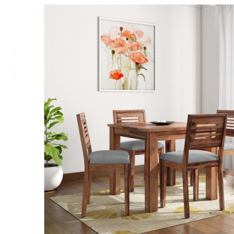 Sheesham Wood Wooden Dining Set 4 Seater | Dining Table with 4 Chairs 